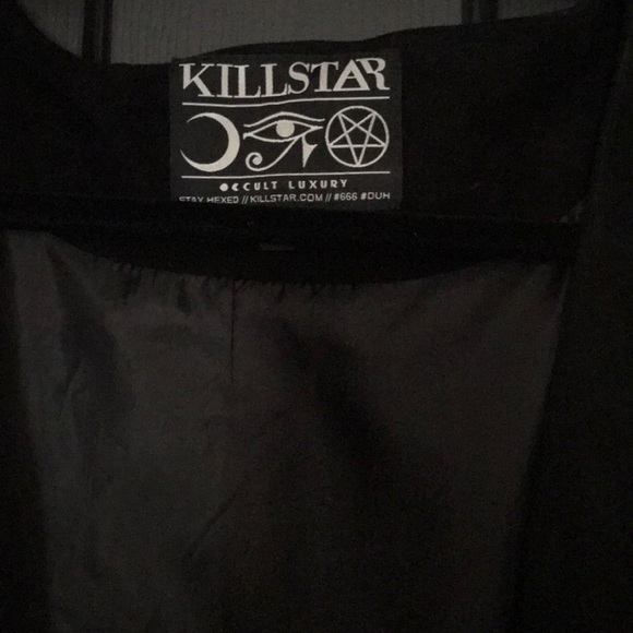 Killstar Cropped Fringe Eye of Ra Vest 100% Suede - Picture 3 of 3